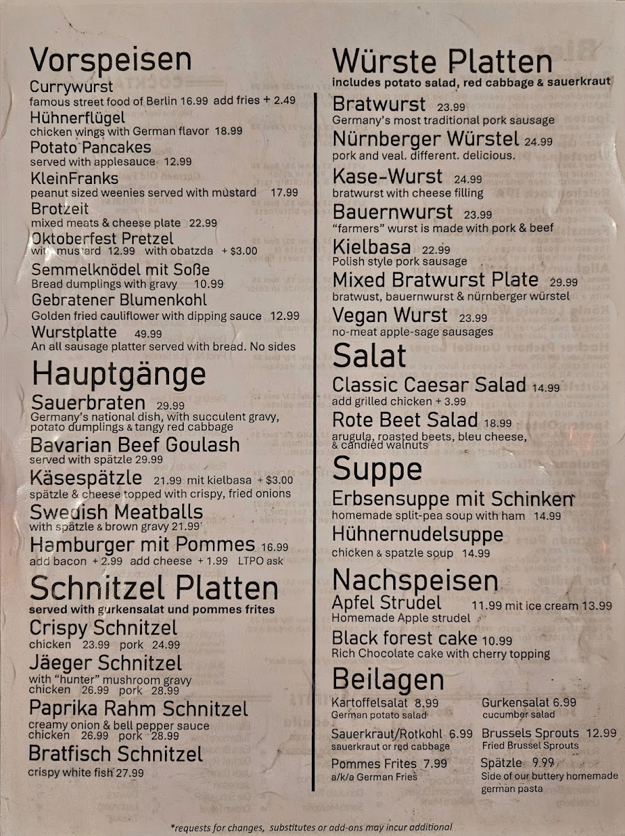 Reichenbach Hall Menu - Image 5